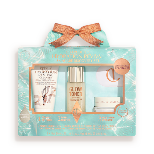 CHARLOTTE’S HYDRATION REVIVAL SKINCARE DISCOVERY SET – HUDVÅRDSKIT I RESEFORMAT